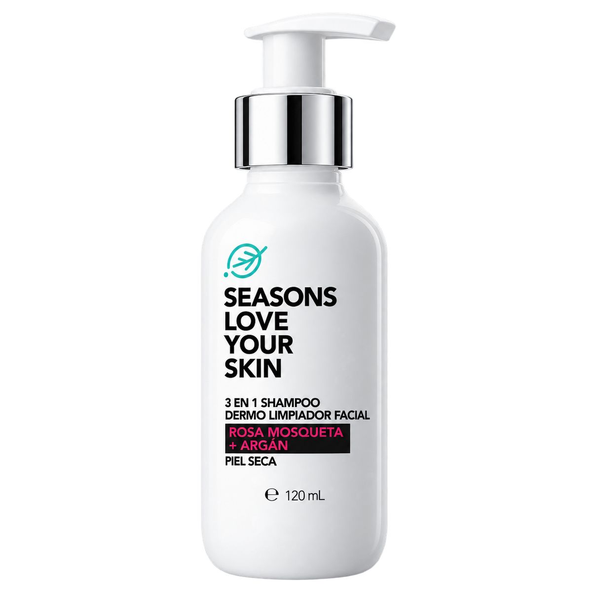 3 en 1 Shampoo Dermo Limpiador Facial (rosa mosqueta + argán)