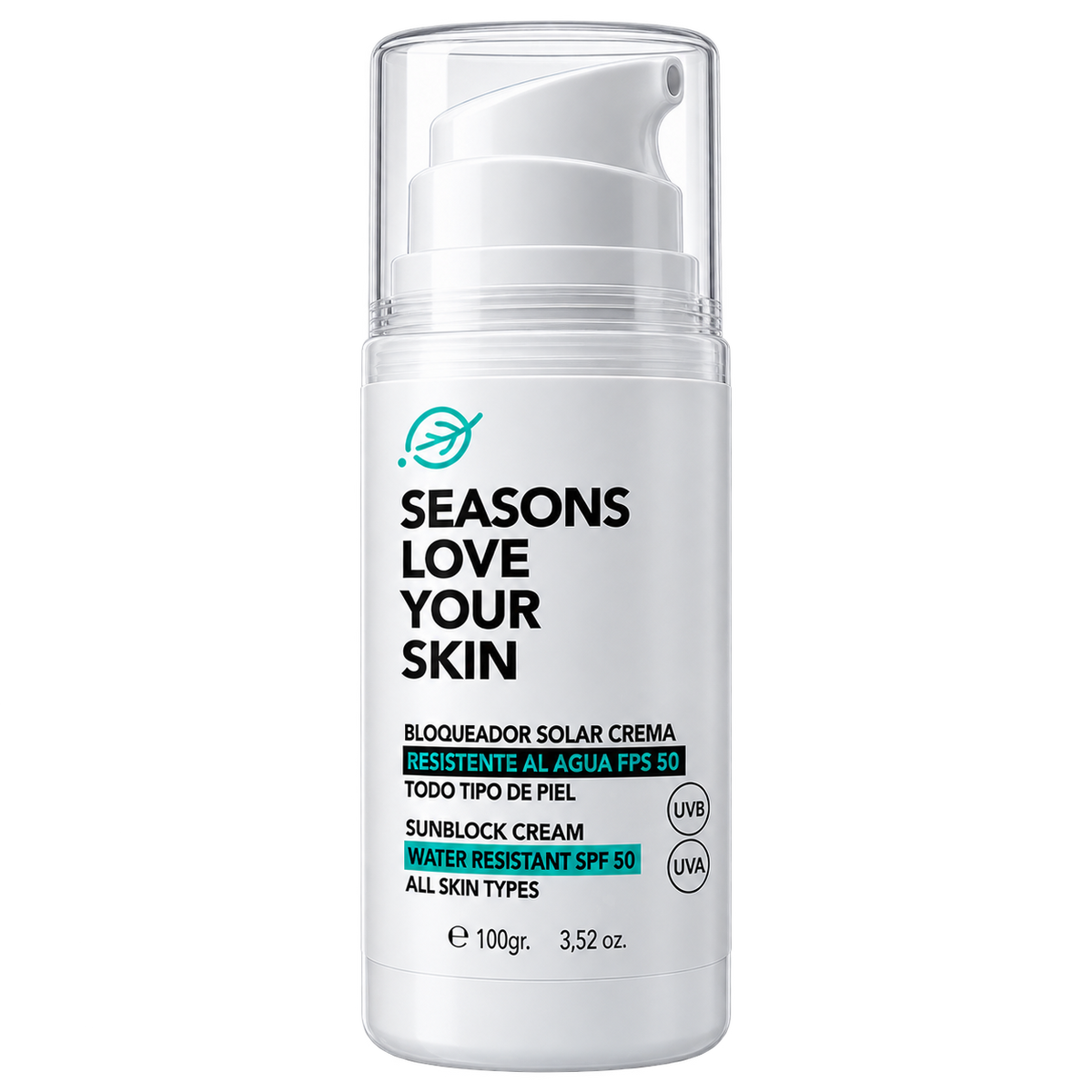 Bloqueador Solar Crema Resistente al Agua FPS 50