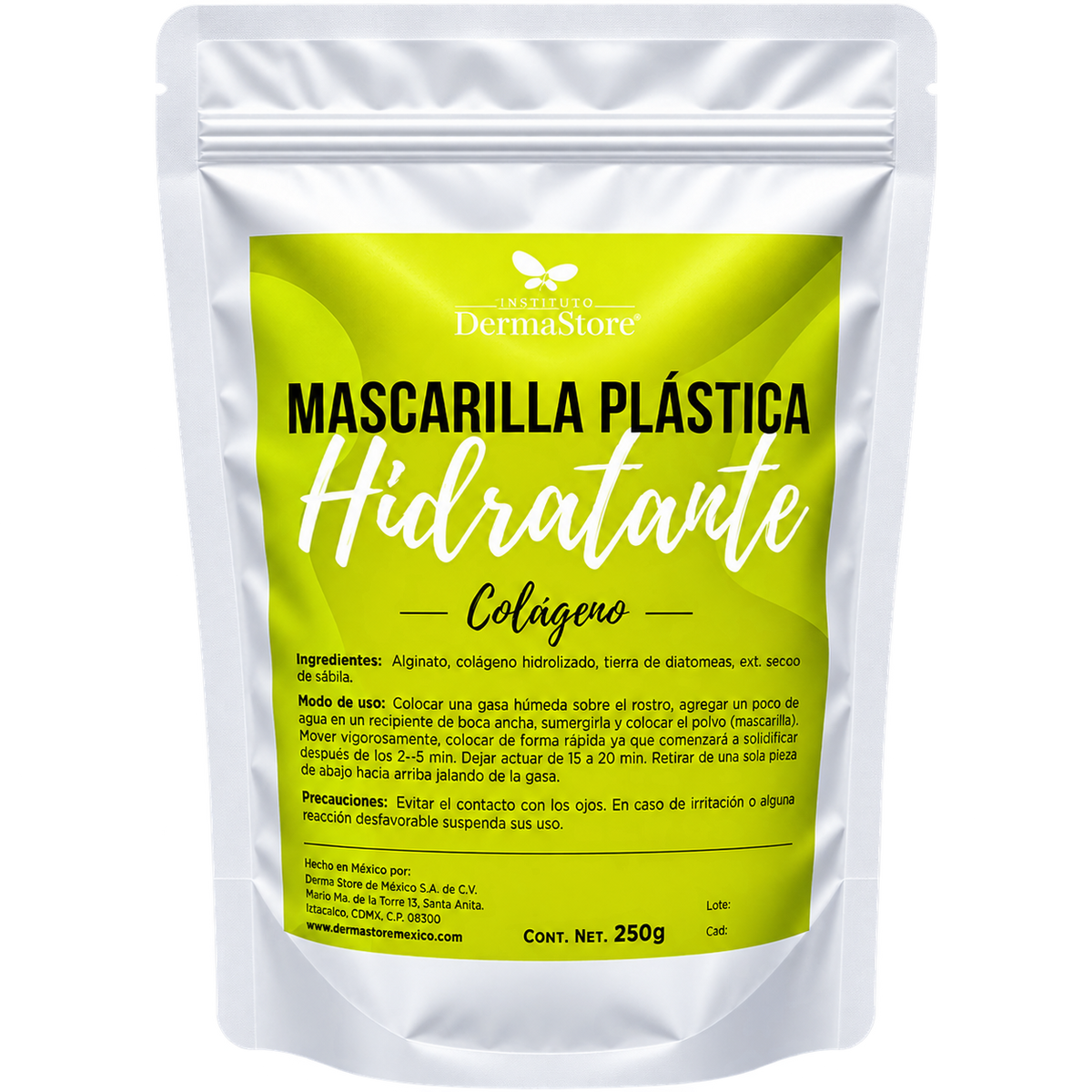 Mascarilla Plastica Hidratante Colégeno