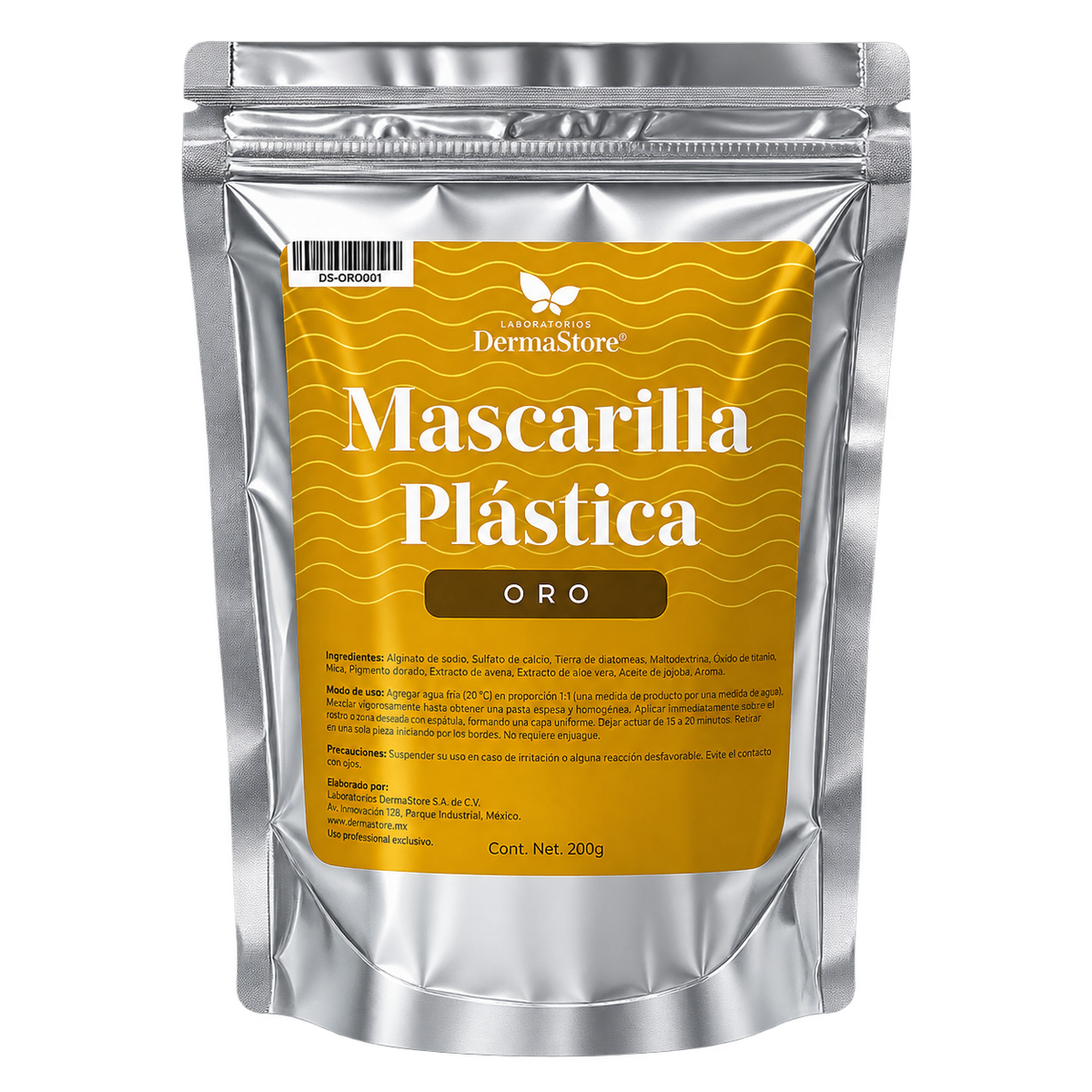 Mascarilla Plastica Oro