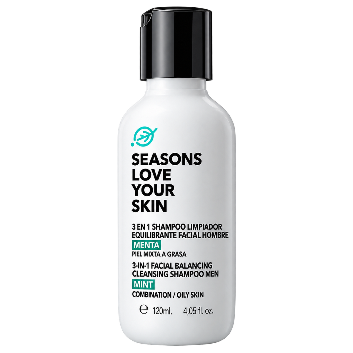 3 en 1 Shampoo Equilibrante Facial Hombre (menta)